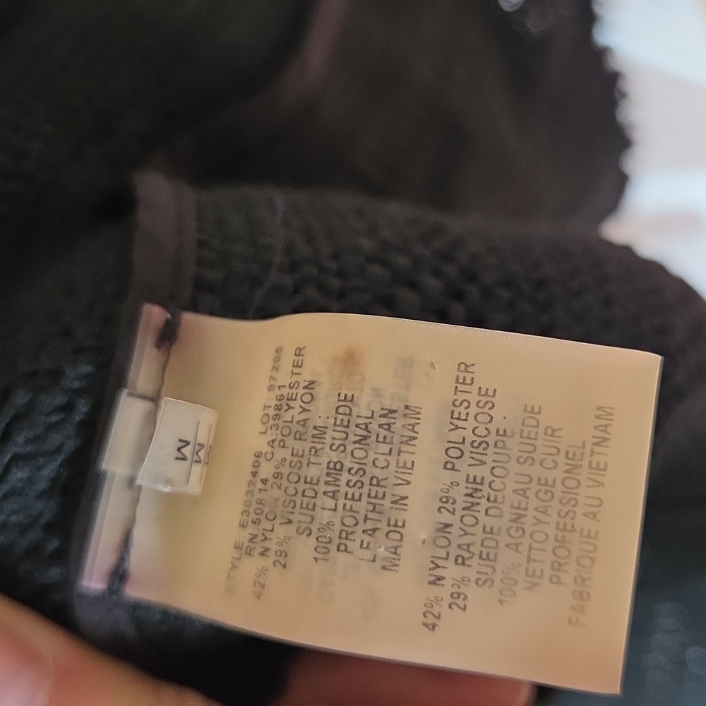 Elie Tahari Black Knit Cardigan M Fringe Hem - Picture 6 of 6